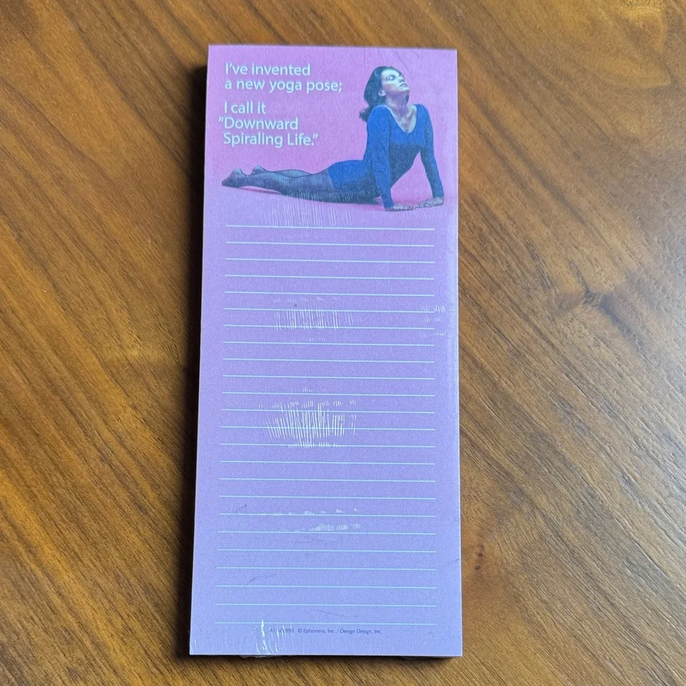 Novelty Yoga Pose Humorous Quote Magnetic Notepad 75 Pages